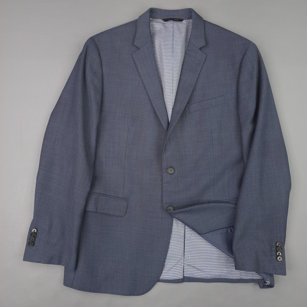 Banana Republic Blazer Mens 42S Blue Marzotto Wool Modern Slim Sport Coat